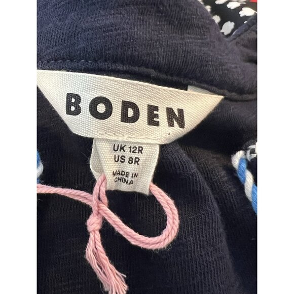 Boden Women’s Nadine Notch Sleeveless Mini Dress Size 8 Blue Embroidered Cotton - Picture 7 of 15